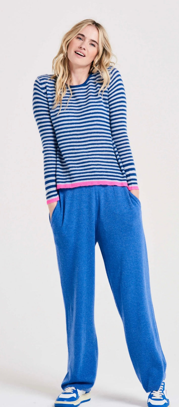 Little Stripe Cashmere Crew