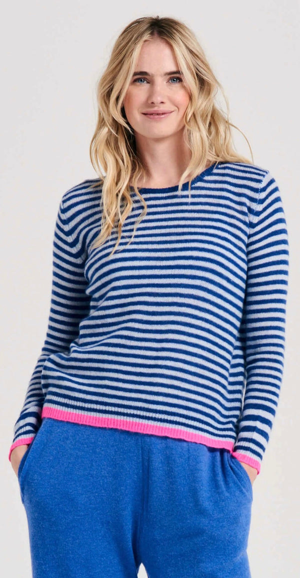 Little Stripe Cashmere Crew