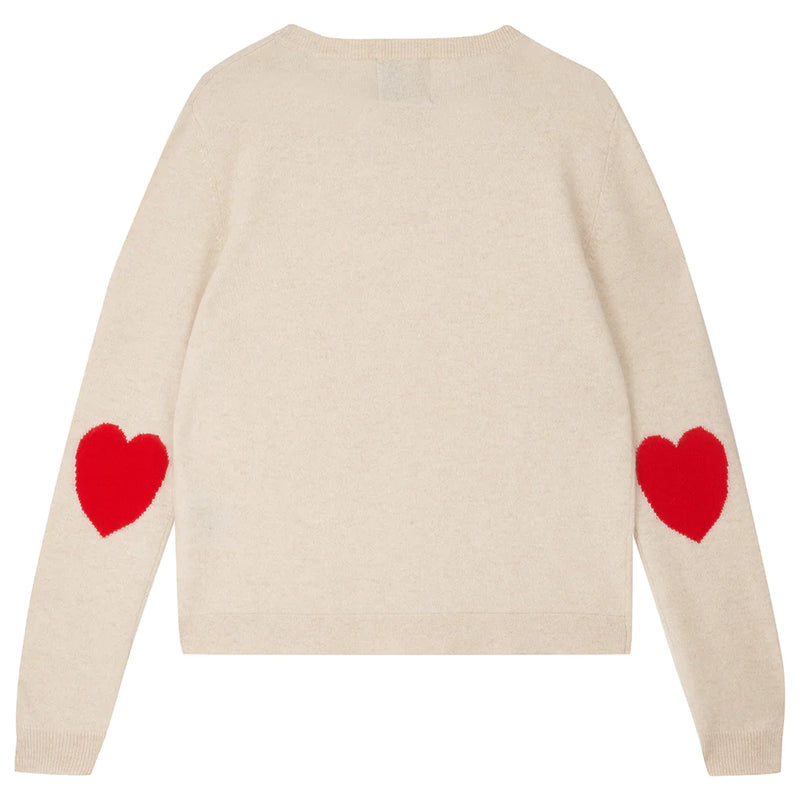 Heart Patch Cashmere Crew