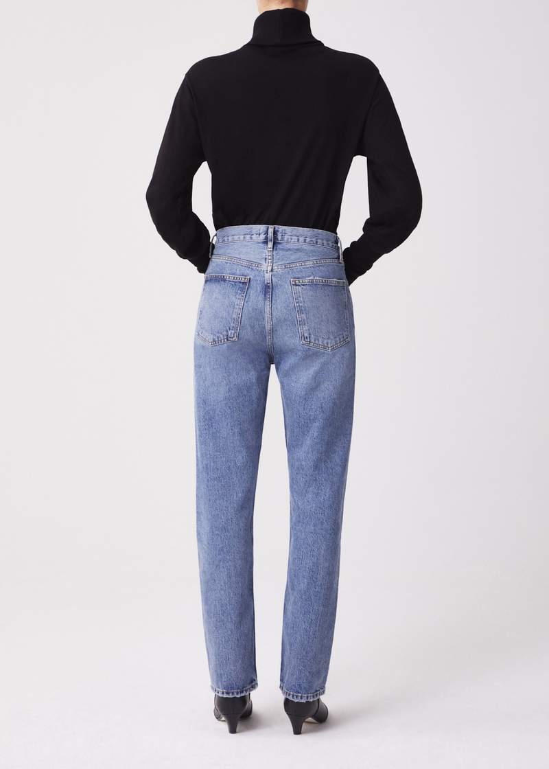 Funnel Neck Rib Long Sleeve