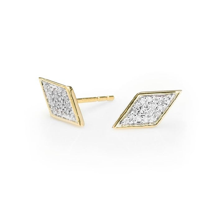 Tiny Solid Pave Diamond Posts Earrings